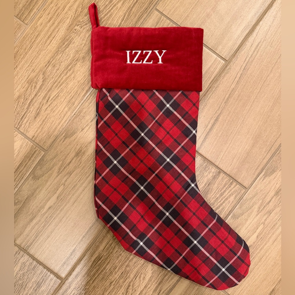 Pottery Barn Red Plaid Izzy Stocking